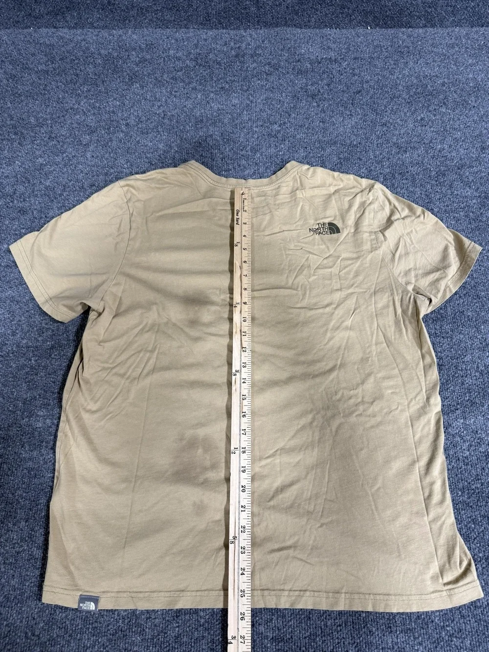 The North Face Shirt Mens XL Beige Big Logo Cotton Graphic Tee Short Sleeve